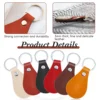 60 Pcs Pu Leather Key Fob Kit Leather Key Fobs Blanks with Rivets and Key Rings Leather Keychain for DIY Laser Engraving 6