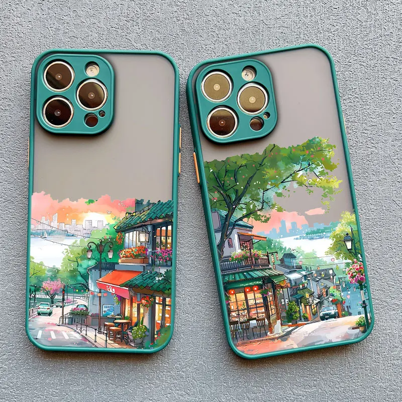Dazzling Anime Street View Scenery Phone Case Back Cover