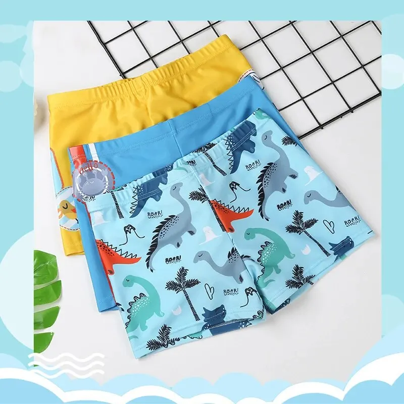 Swim trunks Summer Boys Flat Corner Polyester Medium Children Cartoon Beach Hot Spring Little Boys Water Park Swim Trunks