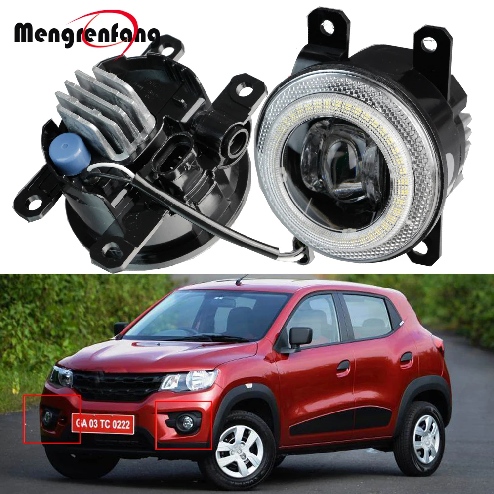 

2 Pcs Car Angel Eye Fog Light DRL H11 LED Fog Daytime Running Lamp For Renault Kwid (BW) 2015 2016 2017 2018 2019 2020 2021 2022