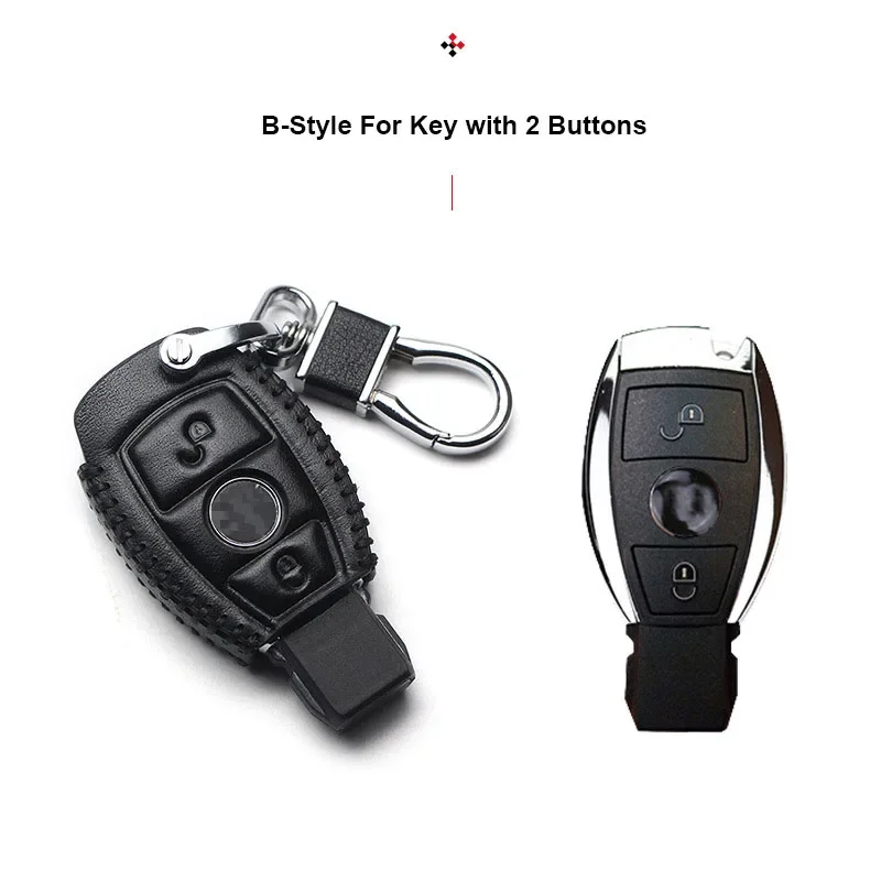 가죽 자동차 키 커버 키체인 케이스, 메르세데스 벤츠 CLS CLA GL R SLK AMG A B C S 클래스 원격 홀더 액세서리