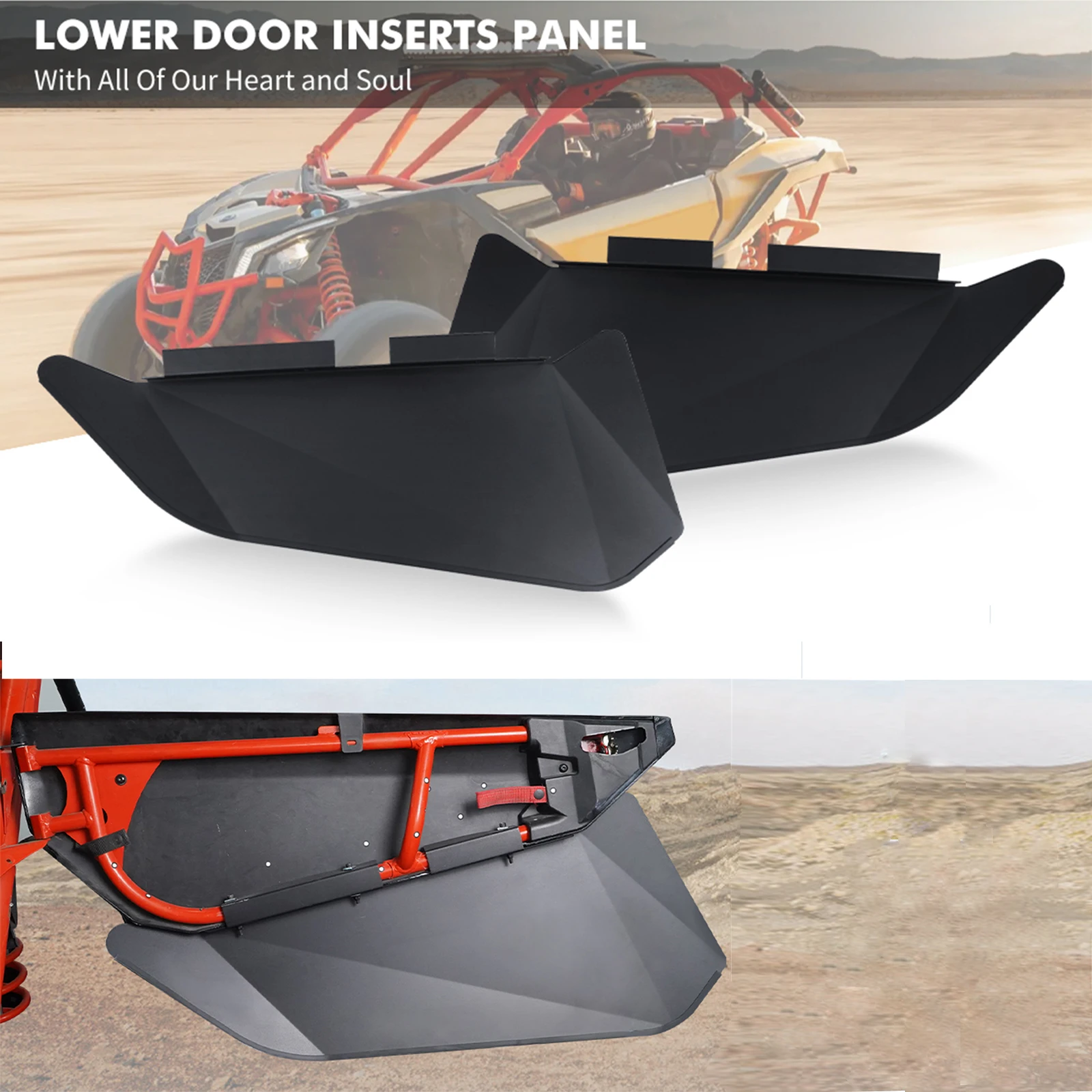 NICECNC UTV Lower Door Inserts Panels For Can-Am Maverick X3 2017-2022 2021 2020 2019 2018 New Accessories Lightweight Durable