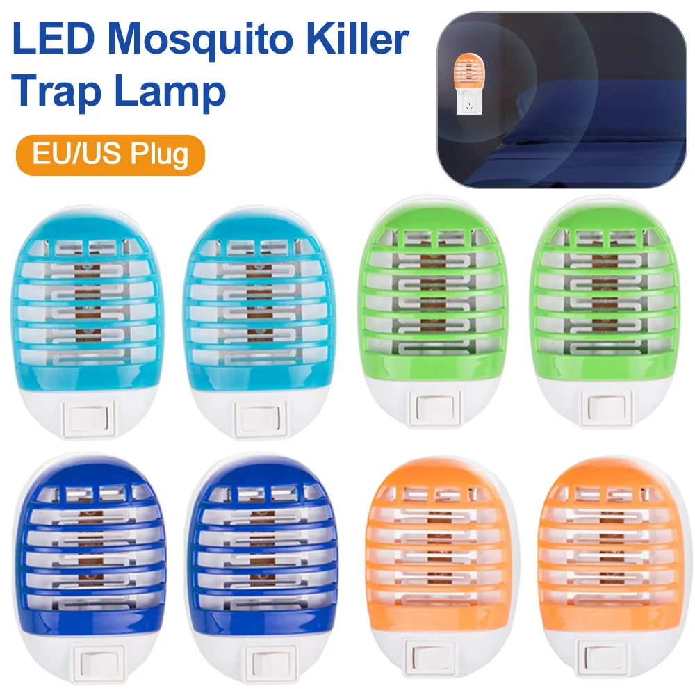 Electric Shock Mosquito Killer Lamp EU/US Plug UV LED Lamp Insect Trap Fly  Bug Zapper Catcher Light for Home Office Bedroom