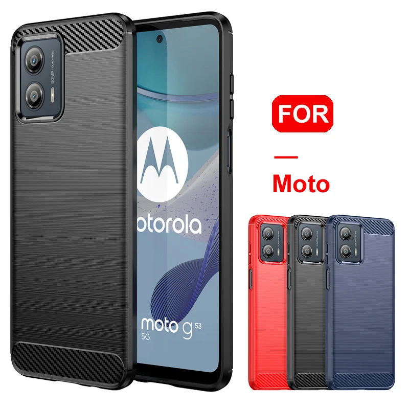 Custodia in fibra di carbonio per Motorola Moto G13 G23 G53 G73 E13 E32 E22 E22i G 5G Edge 40 20 Pro 30 Lite Neo X30 X40 S30 Pro Cover posteriore_voghion.com