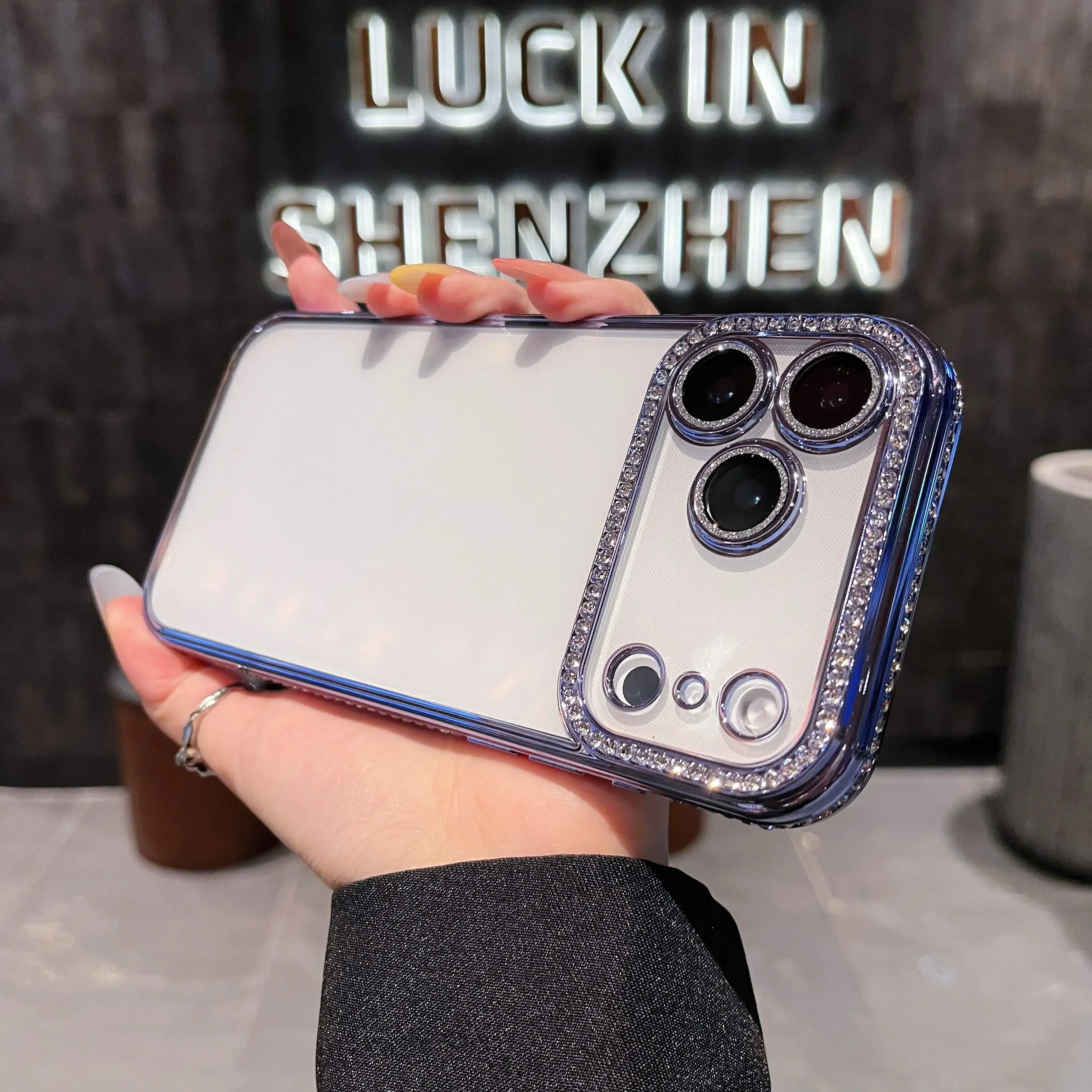 Sparkling Glitter Diamond Shockproof Phone Case - Clear Protective Back Cover