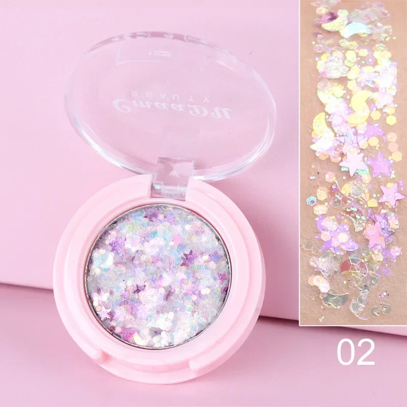 Cheapest Face Eye Highlight Powder Eyeshadow Palette Shining Sequins Pentagram Moon Diamond Fragment Eye Shadow TSLM1 6