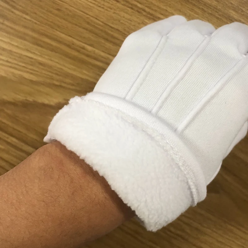 Men Women's Winter Thicken Snow Gloves Thermal Super Warm White Color Cotton Gloves Work Cycling Bike Mittens Quilted Warm