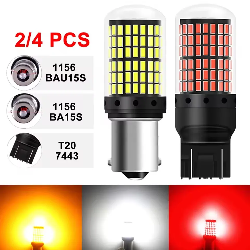 High-Performance LED Automotive Light Bulbs - Set of 2, 12V, White
