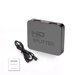 4K HDMI Splitter - Dual Output Video Distributor with HD Amplifier (Black)