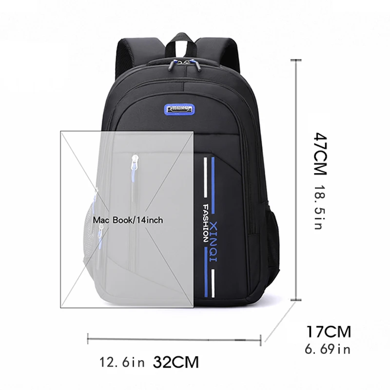 Men's large capacity travel backpack | multiple zipper pockets, padded shoulder straps | business and holiday laptop bag