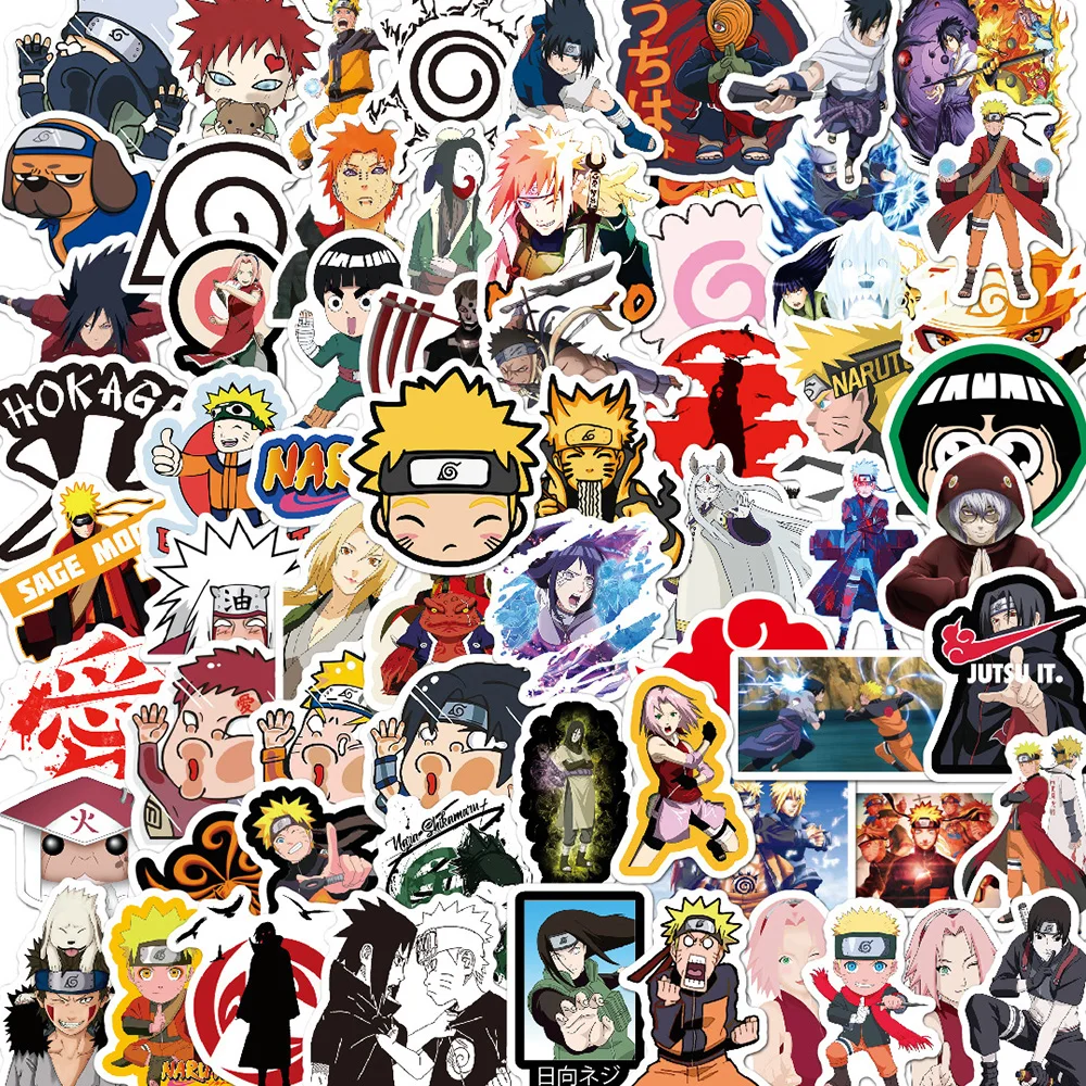 

10/30/66pcs Classic Japan Anime NARUTO Stickers Cool Sasuke Cartoon Graffiti Decal Laptop Phone Diary Waterproof Sticker Kid Toy