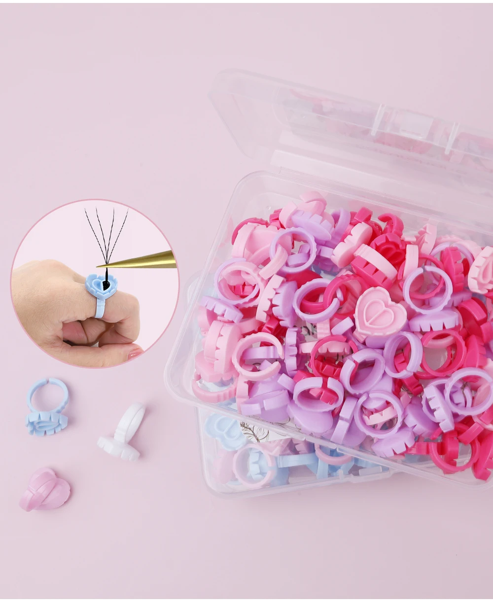 SAKURAHANA Blume Form Wimpern Verlängerung Kleber Tasse Nail art Tattoo Pigment Halter Container Pfropfen Wimpern Make-Up-Tools – Detail 5