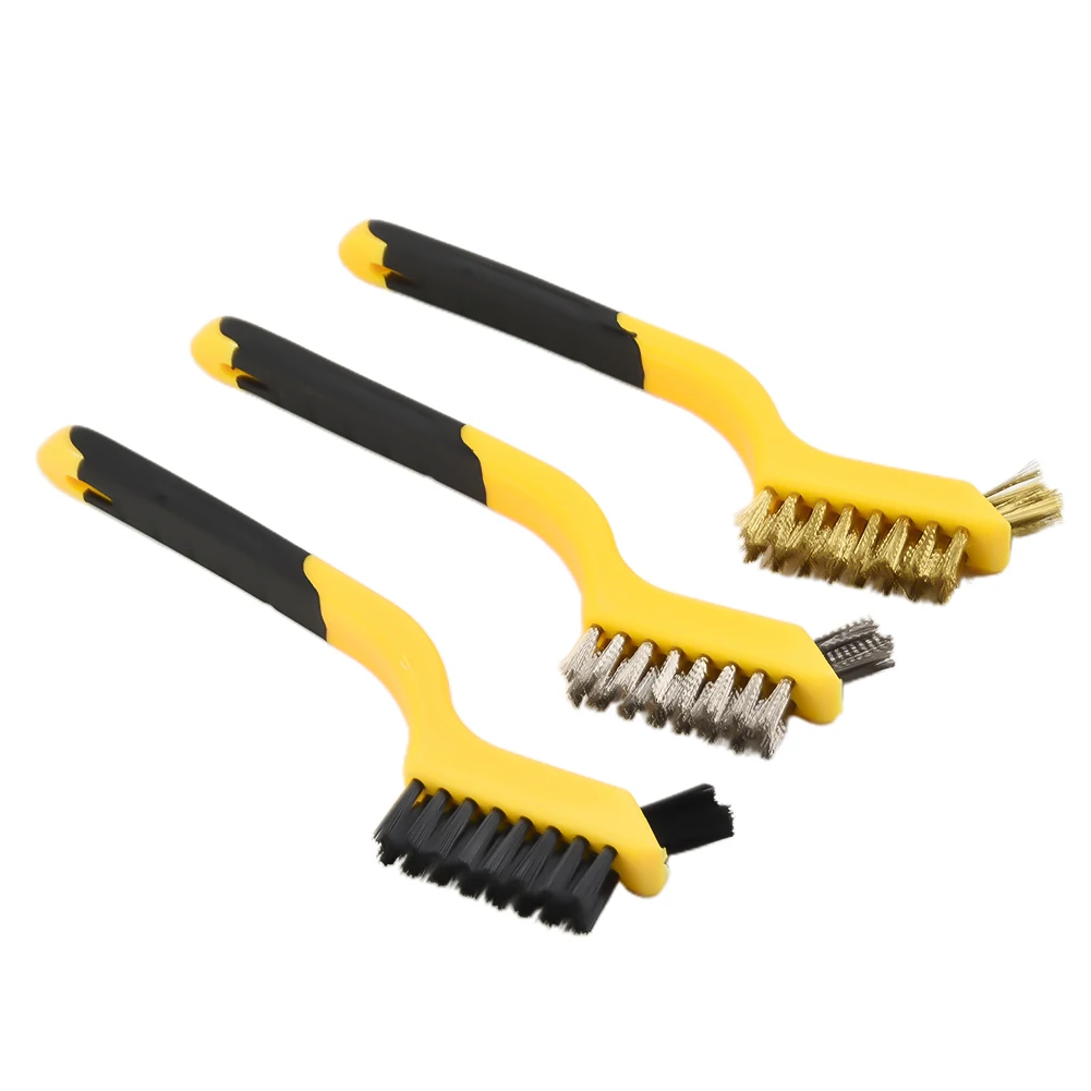

New Steel Wire Brush Cleaning Brush 180mm 3pcs Brass Polishing Tools Rust Brush Stainless Steel Paint Rust Remover