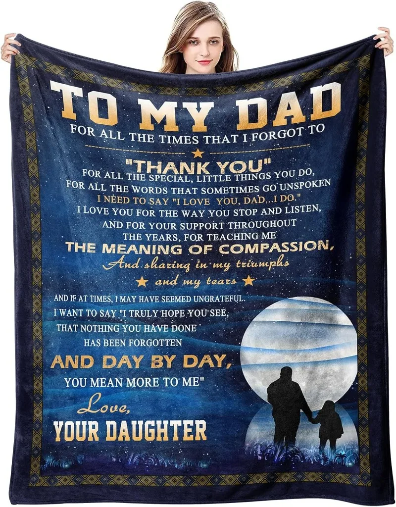 1 Stück Geschenk für Papa, dünne Decke für Vatertag, Jahrestag, Geburtstag, Muttertag für Mutter, Ehefrau, Schwester, Oma, Abuela, weicher Überwurf – Detail 1