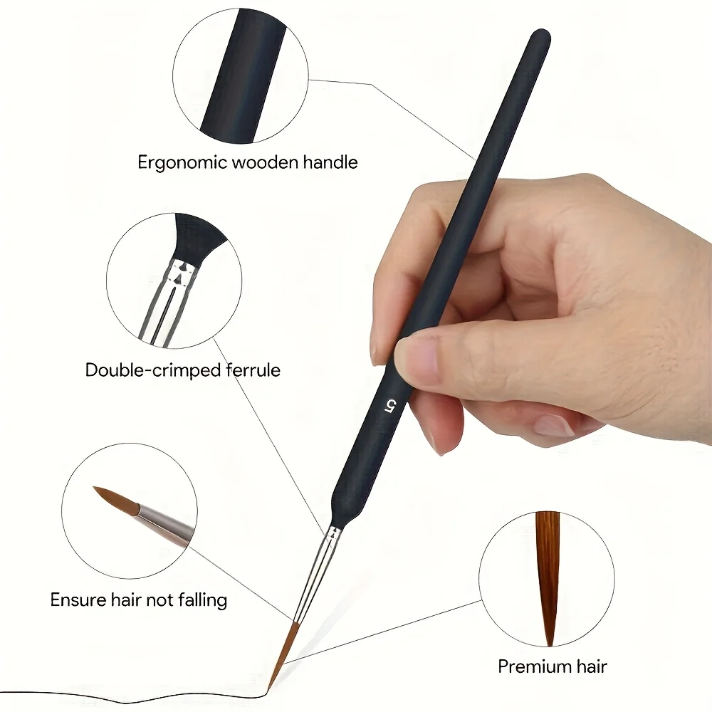 11/22개입 전문가용 미세선 드로잉 브러쉬 세트 - 전문가들이 추천하는 제품으로, 수채화, 도예, 유화에 적합합니다.