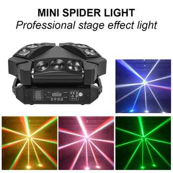 미니 LED 스파이더 램프, RGBW 16/48CH DMX 무대 램프, Dj 스파이더 이동 헤드 빔 램프, 하이 퀄리티 및 빠른 배송, 9x10W, 신제품