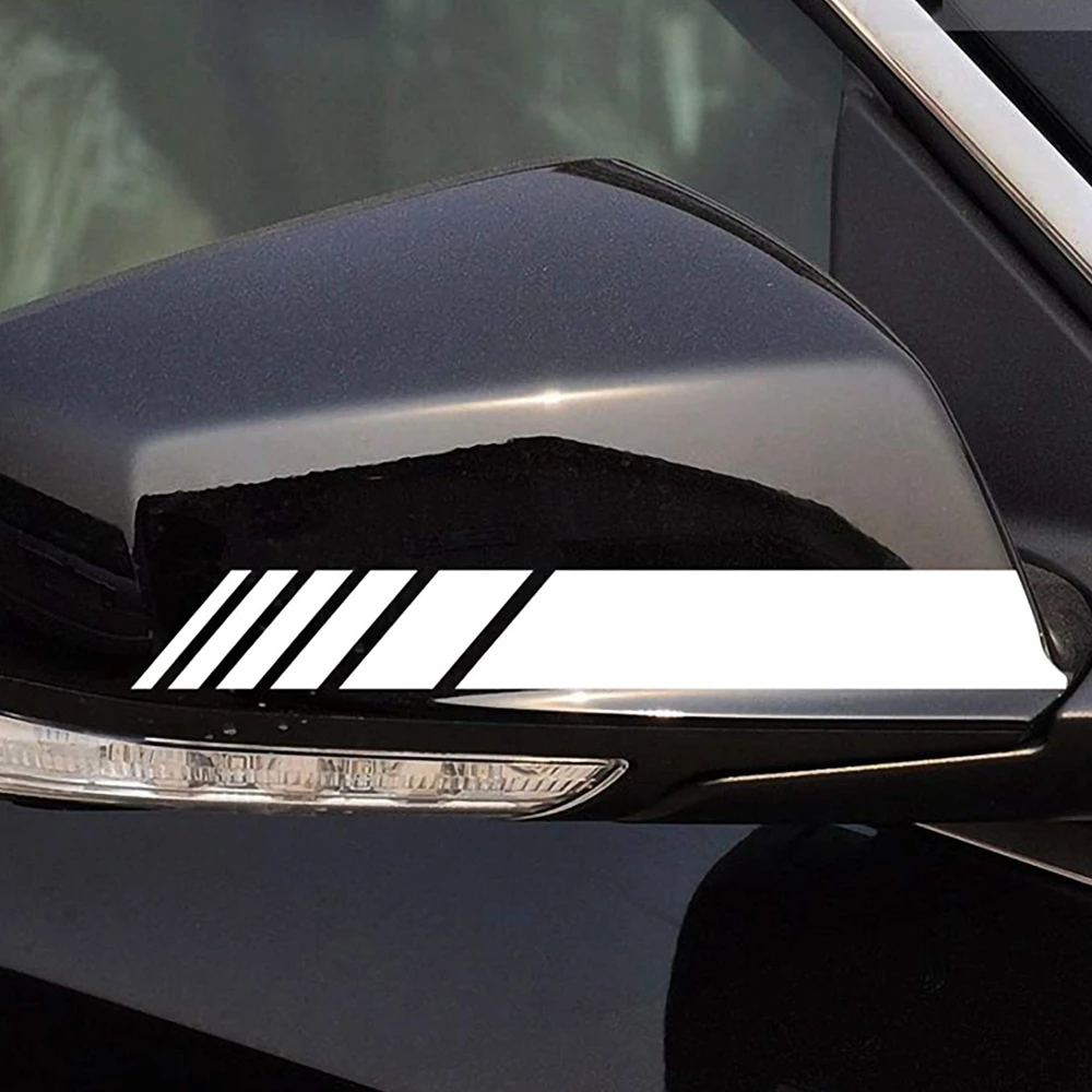 

4Pcs Car Side Mirror Reflective Decals Auto Rearview Stickers Car Body Bumper Stickers Vehicle DIY Vinyl Decals (White)