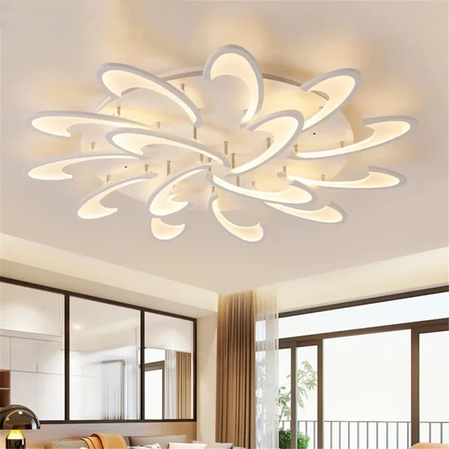 2025 New Black White Bedroom Ceiling Lamp Modern Minimalist Light Luxury Nordic Petal-Shaped Study Exquisite Bedroom Lamp