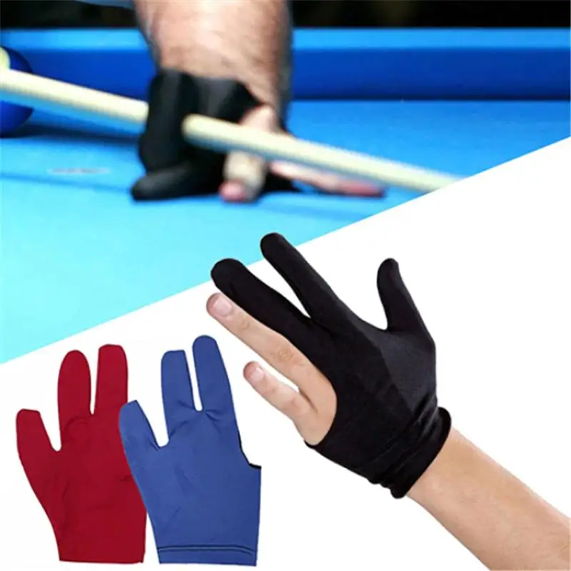 10PCS Breathable Snooker Cue Glove 3 Finger Billiard Gloves Snooker Shooters Left Hand High Quality Billiard Fitness Accessories spandex snooker billiard cue glove pool left hand open three finger accessory