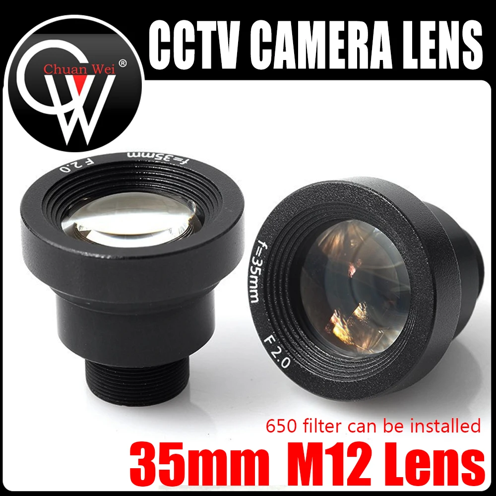 F2.0 1/3'' m12 35mm lens 11 Degree M12 CCTV MTV Board IR Lens for ahd hd Security CCTV Video Cameras / Gopro lens