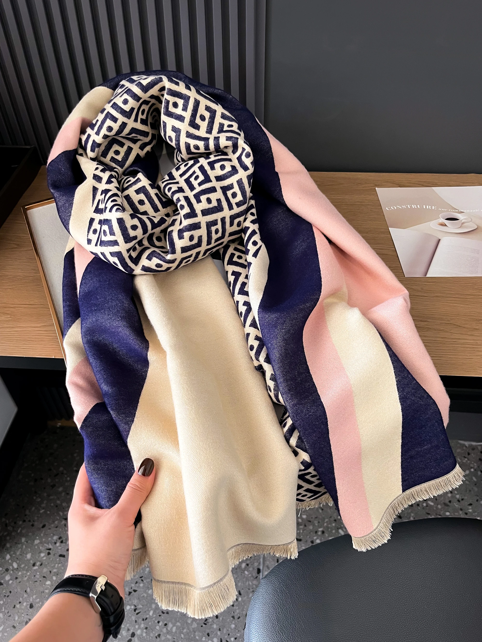 Luxury Cashmere Sacarf For Women Horse Print Thick Winter Blanket With Tassel Large Shawl And Wrap Bufanda Warm Poncho Echarpe