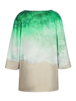 Plus Size 5XL 2025 New Summer Casual Tee Shirt Women's V Neck Tops Loose Size Short Sleeve Wave Print Pullover Fashion T-shirt - Image 4