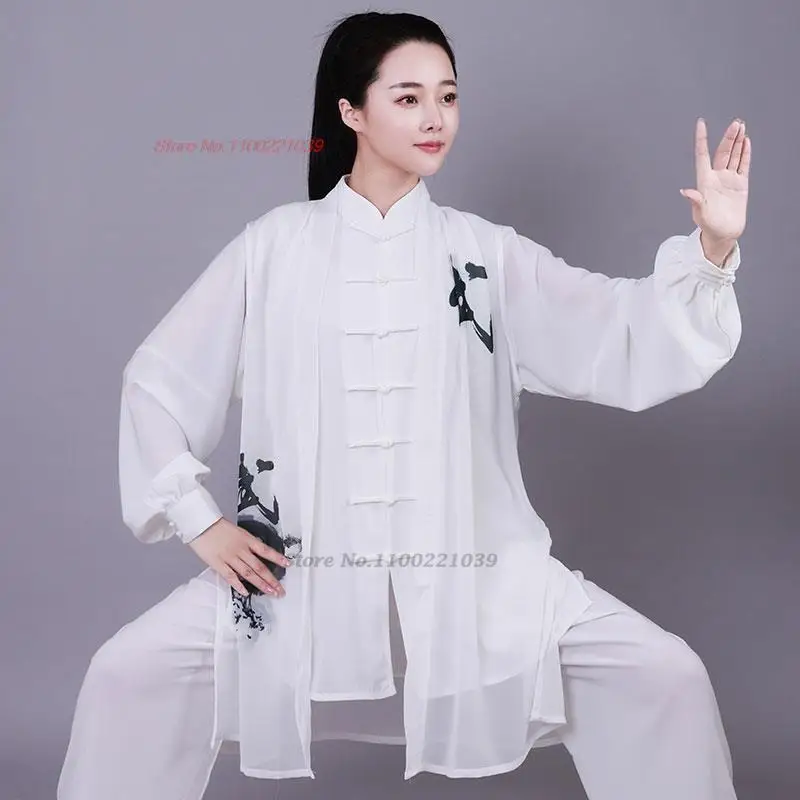 chinese tai chi uniform women men martial arts uniform chinese traditional folk long sleeve kung fu suit morning sportswear