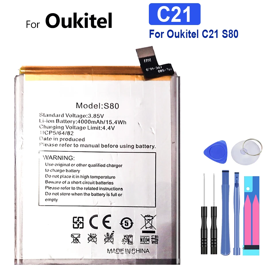 

Replacement Battery Backup for Oukitel S80 Smart Phone, High Capacity, 4000mAh, C21