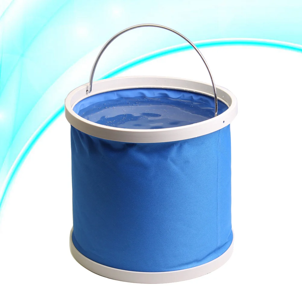 

11L Outdoors Portable Water Container Compact Collapsible Bucket for Hiking Travelling Fishing Camping (Blue)