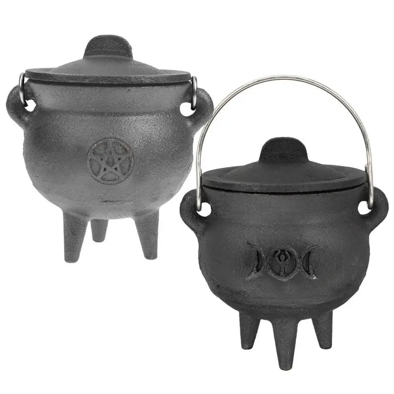 

Halloween Cauldron Cast Iron Cauldron With Lid And Handle Black Cauldron Kettle Halloween Candy Bowl Witch Cauldron Pot Ornament