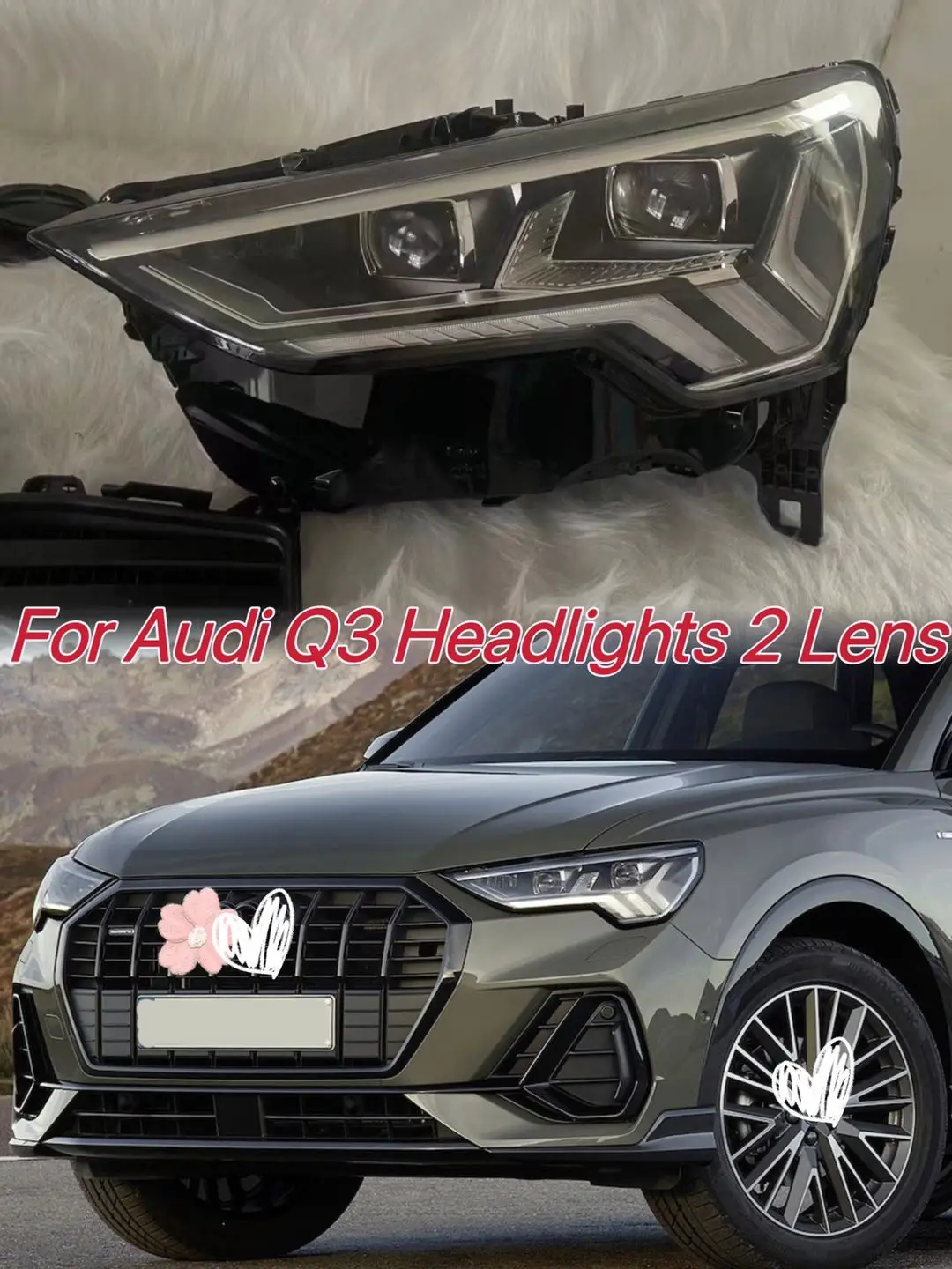 

Для Audi A3 Матричные фары в сборе 2 объектива 2018-2022