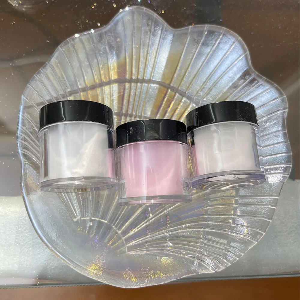 3Colors Acrylic Nail Powder Transparent/Pink/White Carving Crystal Polymer Powder Manicure Nail Polish Professional Accessories