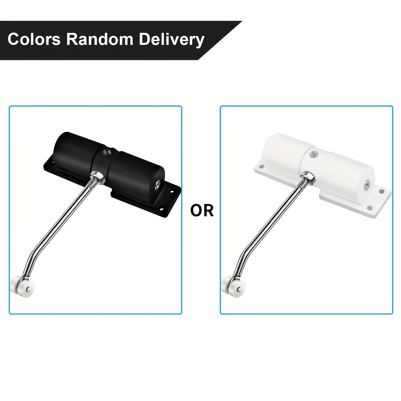 Door Closer Black, Automatic Heavy Duty Safety Spring Closer for Interior Exterior, Automatic Adjustable Closer, Surface Mounted