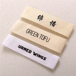 Organic Cotton Washable Clothing Labels for Garment Sewing Accessories (100 pcs Beige)