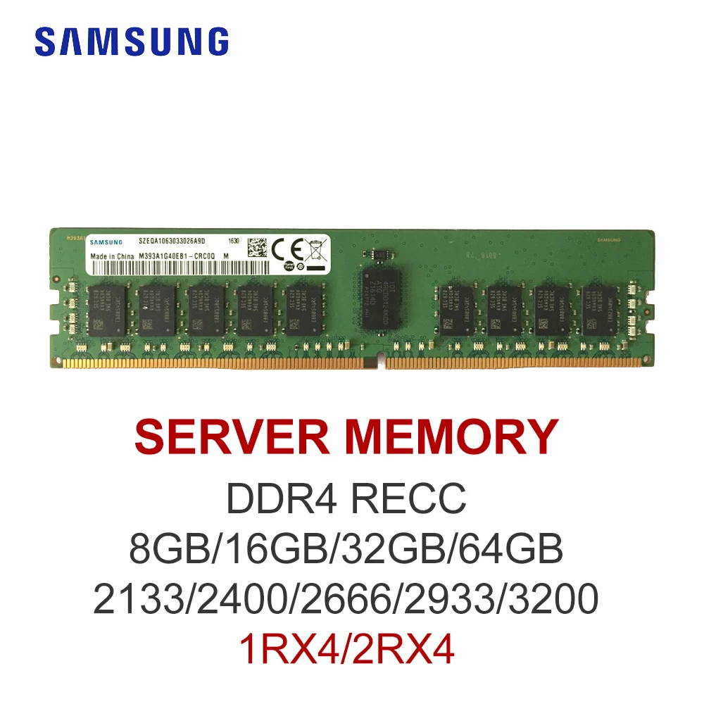SAMSUNG 8GB 16GB 32GB 64GB DDR4 Server RAM 2133 2400 2666 3200MHz