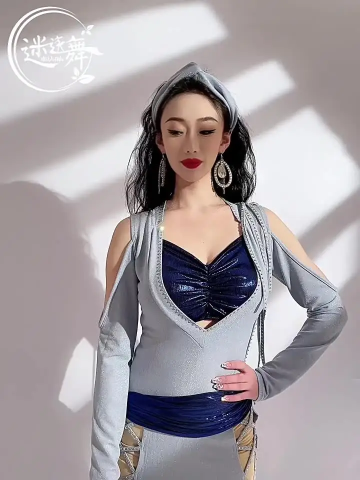 女性のためのベリーダンスドレス、shabbiダンス練習服、長袖、baladi