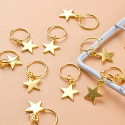 Gold Star Twist Braid Hair Ornaments - Charming Alloy Circle Hoop Accessories (5/10/20pcs) (10pcs)