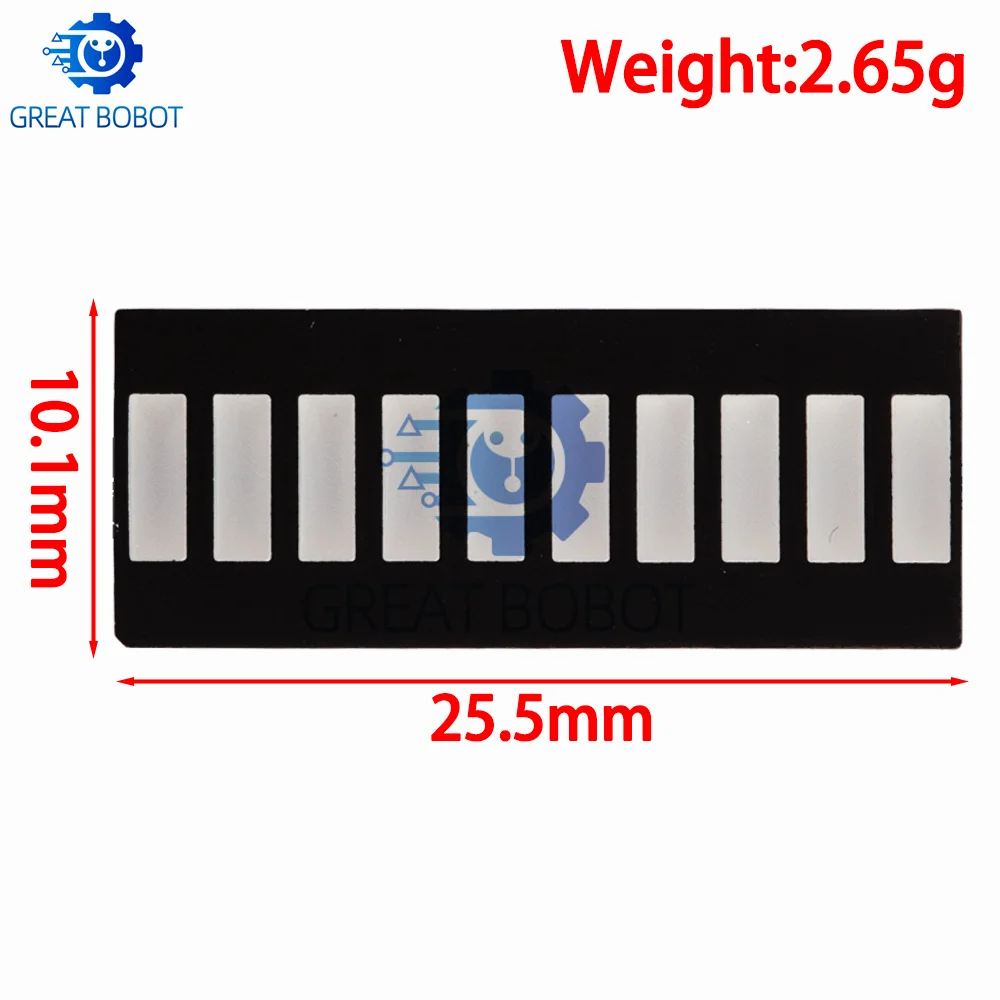 BS 10 grid digital segment LED light bar 2 red+3 yellow+4 green+1 blue light flat tube B10BRYGB