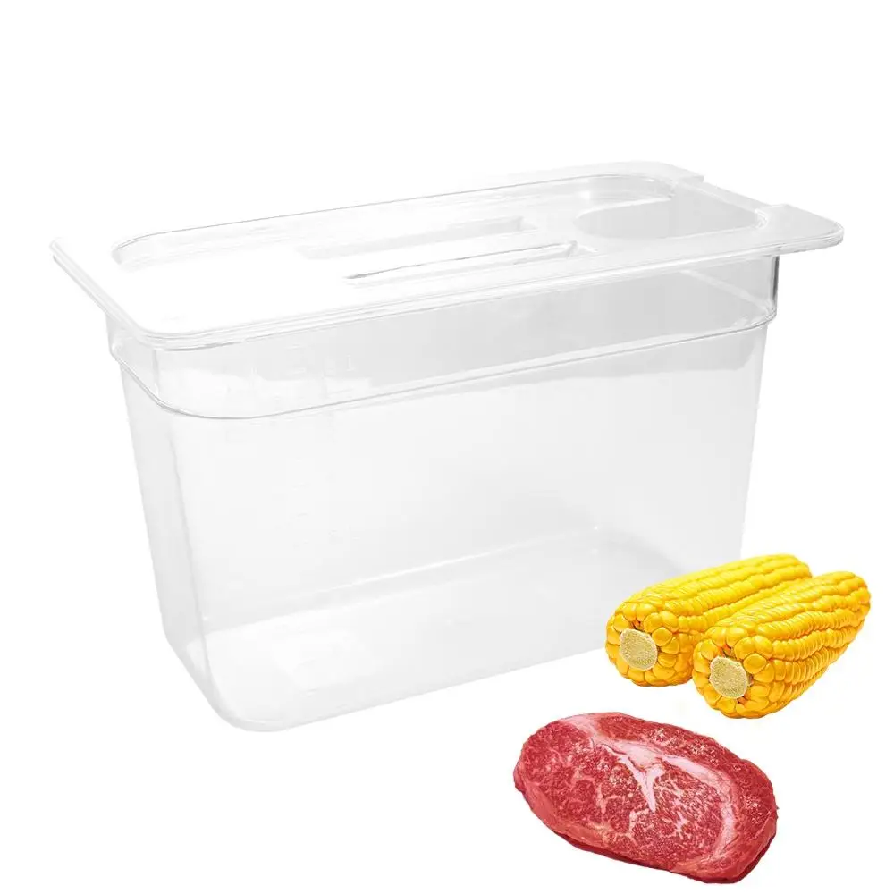 6L Sous Vide Cooker Container Food Grade Material Transparent Vacuum Tank Sound Insulation with Lid Bathtub, sous vide cooker lid