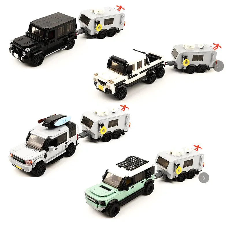 

High-Tech Creative SUV Car Rovered Touring Car Van Station Wagon Trailer Vehicle City MOC Building Blocks DIY Toys for Kids Gift