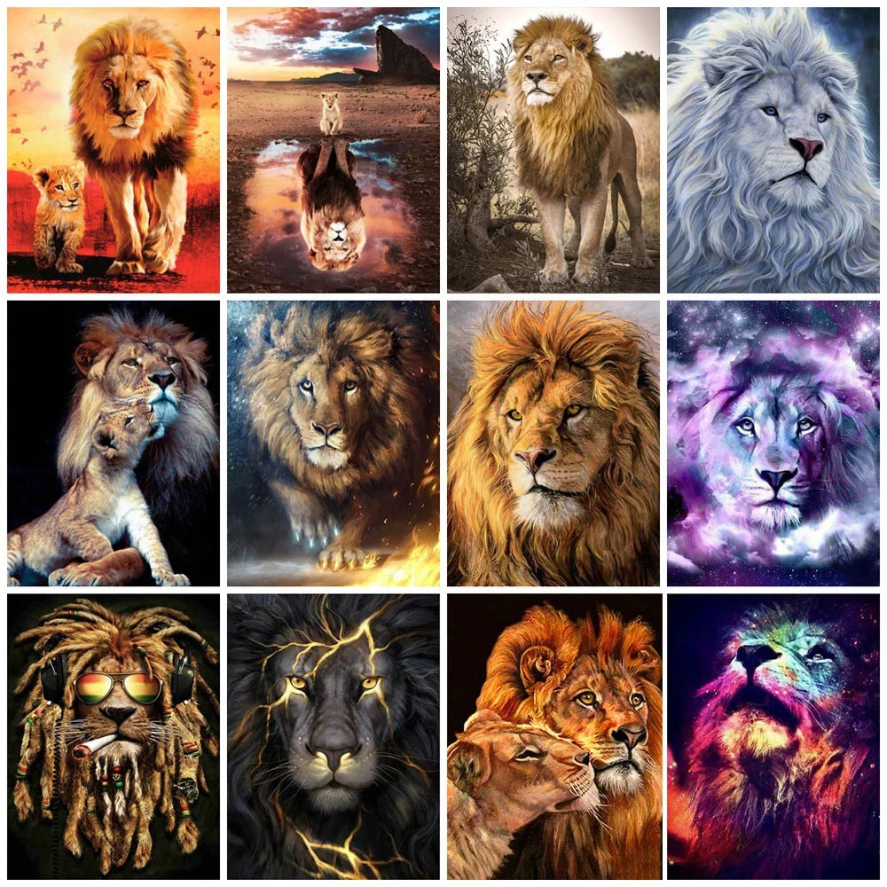 EverShine Diamant Malerei L we Kreuz Stich Kits Mosaik Strass Bild 