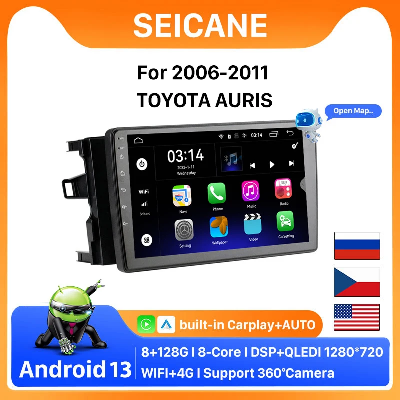 2din android 13 Autoradio für 2009 2011 2007-2008 Toyota Auris 4g GPS  Navigation Carplay Audio Stereo Multimedia Autoradio