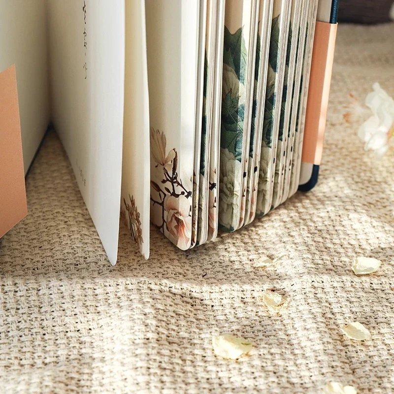 Creative Colorful Page Notebook Chinese Style Hardcover Diary Books Weekly Planner Handbook Color Inside Gift for Students