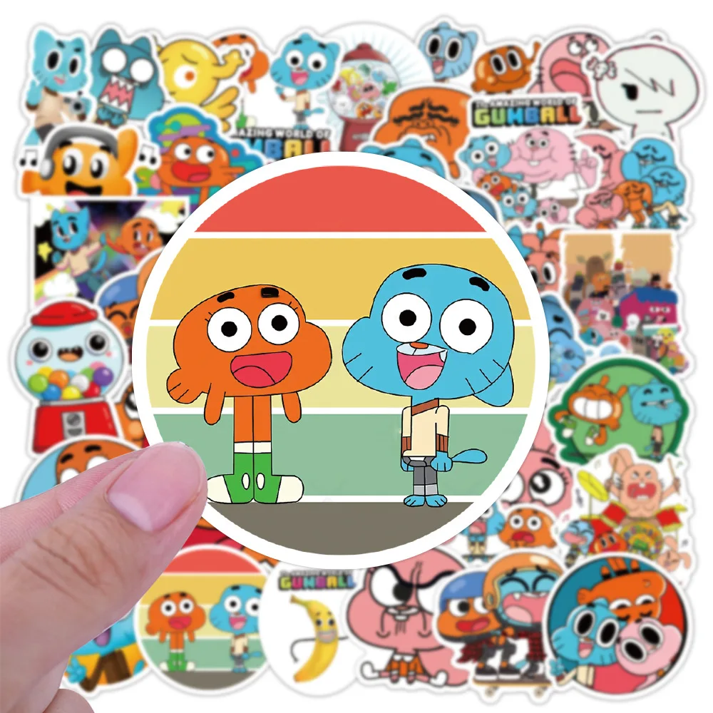 10/50PCS Cartoon Animation The Amazing World of Gumball Aufkleber Niedliche und lustige Graffiti Aufkleber Kinderspielzeug DIY Wassertasse Gitarre