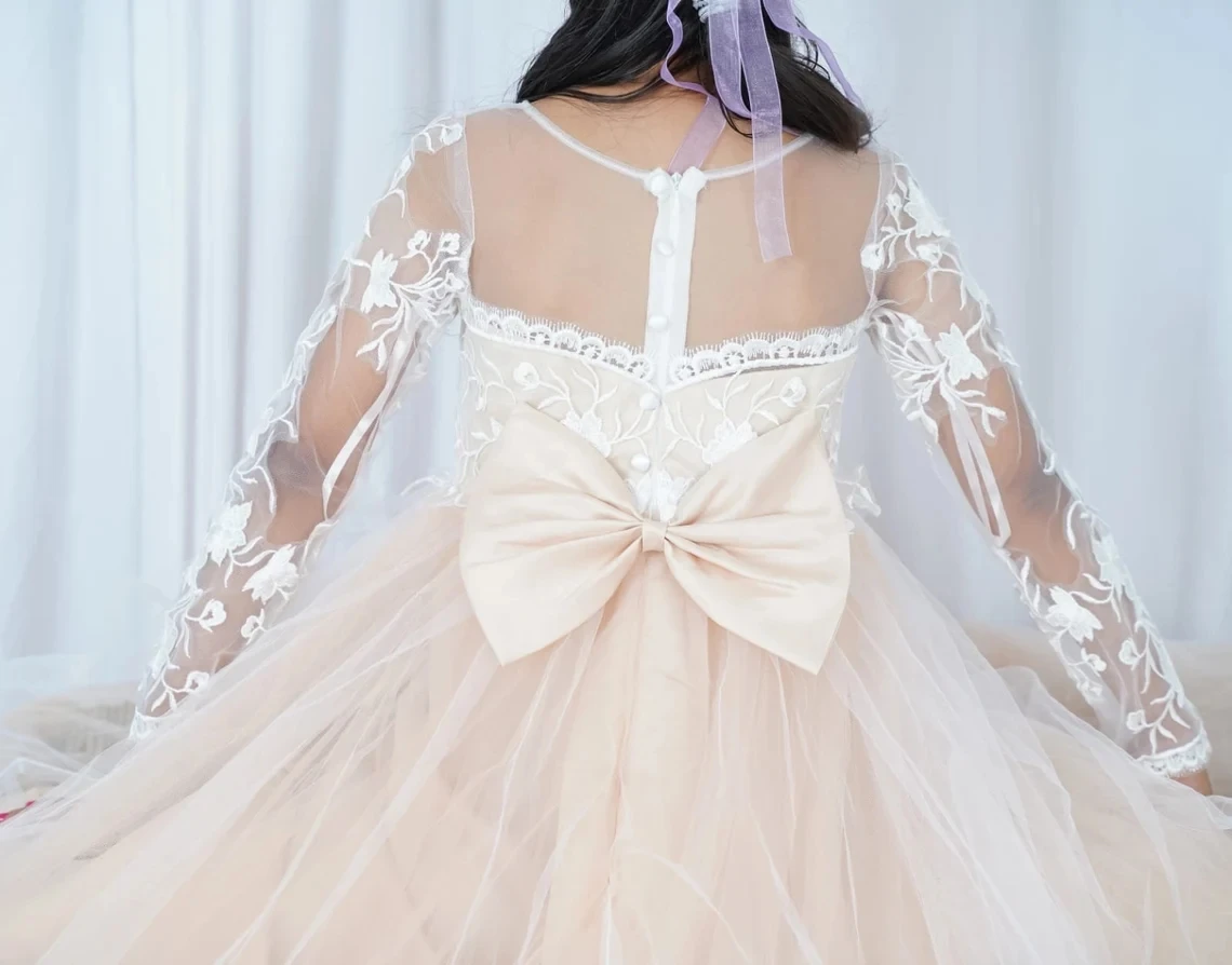 Flower Girls Dress Vintage Princess Lace Tulle for Kid Child Wedding Party Juniorbridesmaid Maxi Ball Gown Evening flower girl dresses,girls dresses
