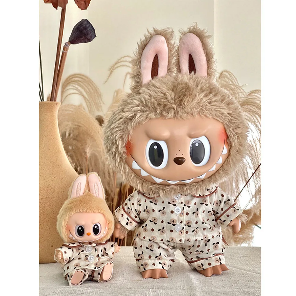 Vestiti per Bambole for Labubu 17cm, Pigiama di Lusso Tema Notte Accogliente, Accessori Outfit Eleganti (Senza Bambola) (Style 1