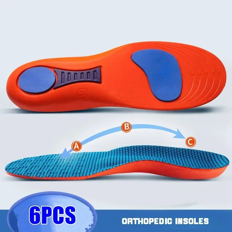 thumbnail image 1 of Plantillas ortopédicas para zapatos con soporte para el arco, plantillas para fascitis Plantar para hombres y mujeres, almohadillas antideslizantes que absorben los golpes, 2/4/6 Uds., 1 of 5