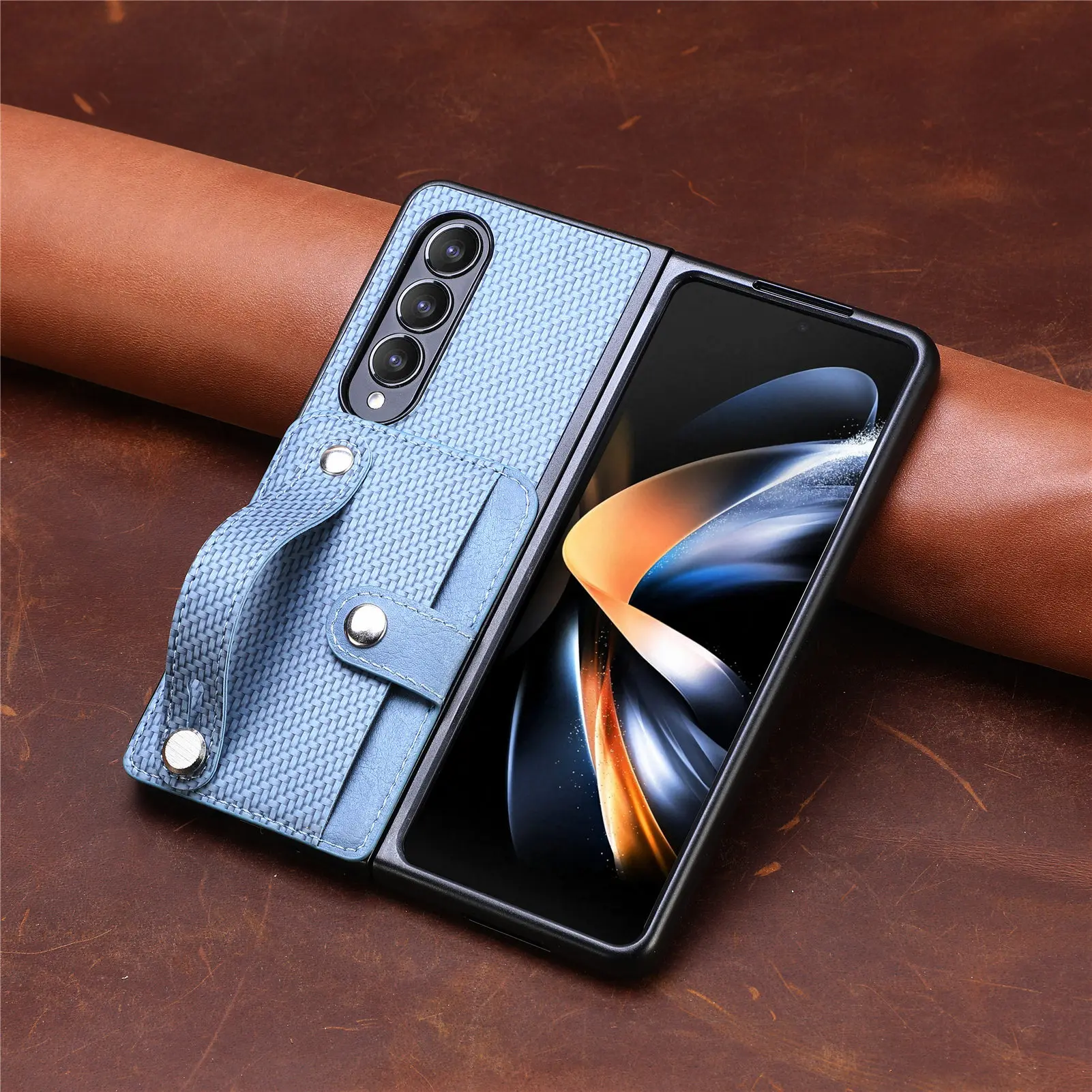 

Складной чехол из углеродного волокна с защитой от падения для Samsung Galaxy Z Fold 4 Fold4 Fold3 Fold5 Fold 5 3 Zfold4, чехол для телефона с отделением для карт