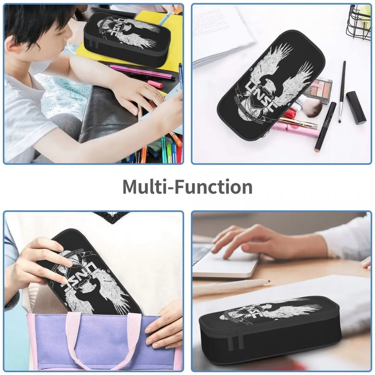 Halo UNSC Worn Pencil Cases Large Storage Pen Bags Pen Box Pencil Pouch For Boys Girls Students Stationery School Office
