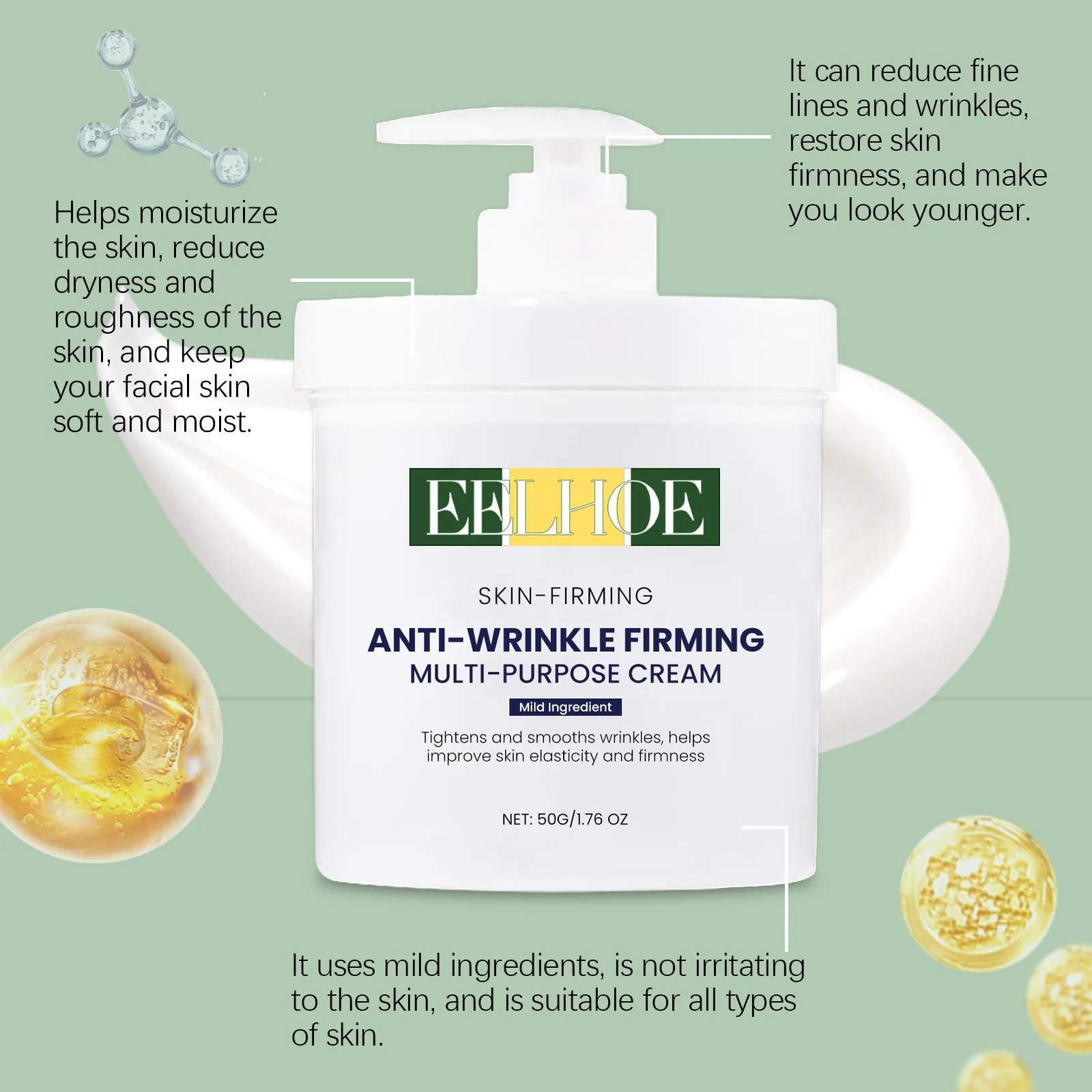 Niacinamide Hyaluronic Acid Face Cream Deep Moisturizing Long Lasting Hydrating Fine Line Repair Dryness Nourish Korea Skin Care